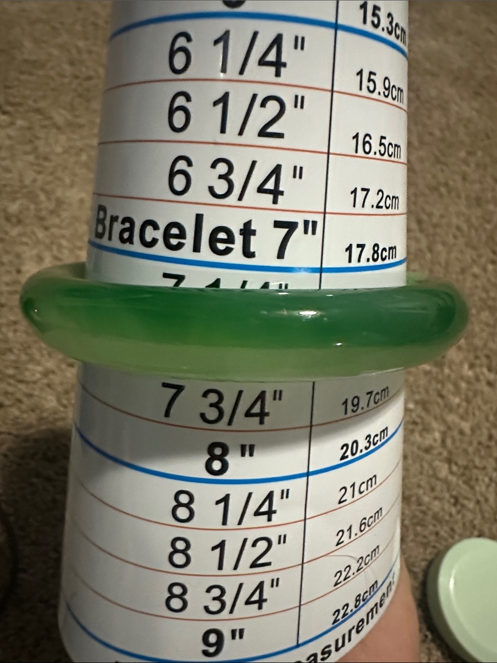 Green Dyed Glass Bangle Bracelet